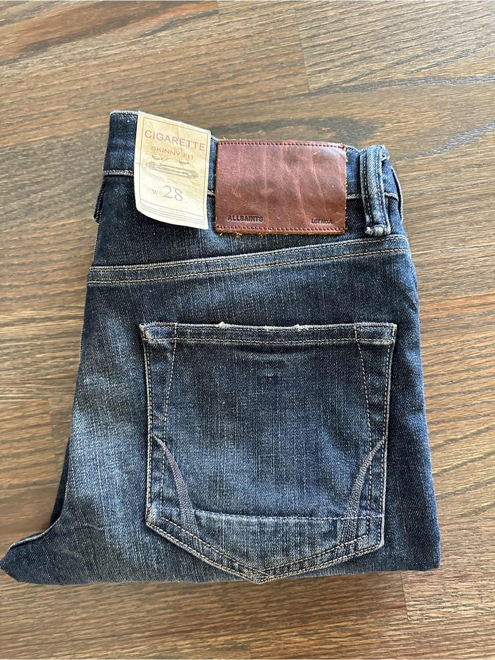 AllSaints Men's Slim Straight Jeans - Dark Blue Wash